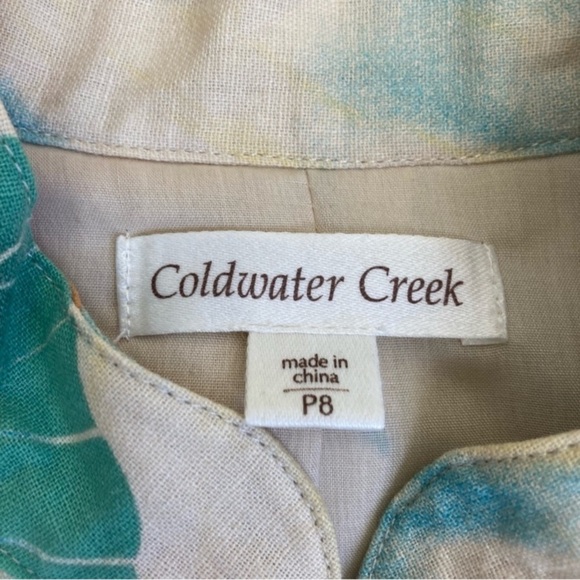 Coldwater Creek Colorful Floral Embroidered Linen Blend Boho Blazer Jacket Sz 8P - Picture 15 of 16